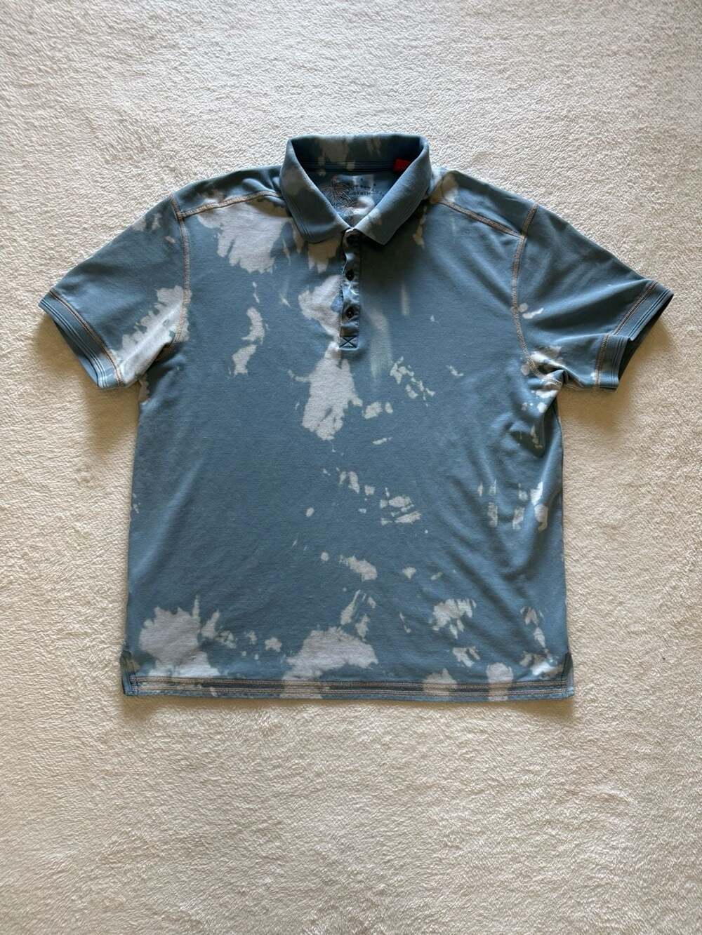 Tommy Bahama Denim Blue Tie-Dye Polo Shirt Men's XL Pima Cotton Blend
